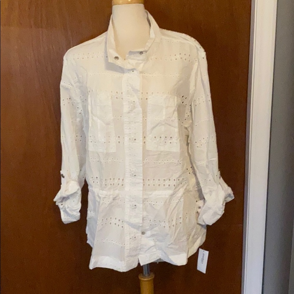 White eyelet jacket